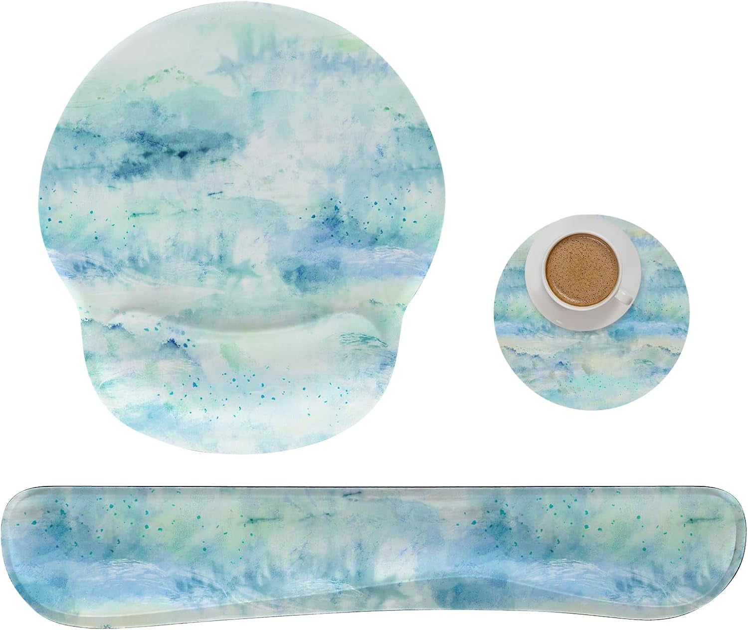 Ergonomic Keyboard & Mouse Wrist Rest Set – Memory Foam Pain Relief Pad