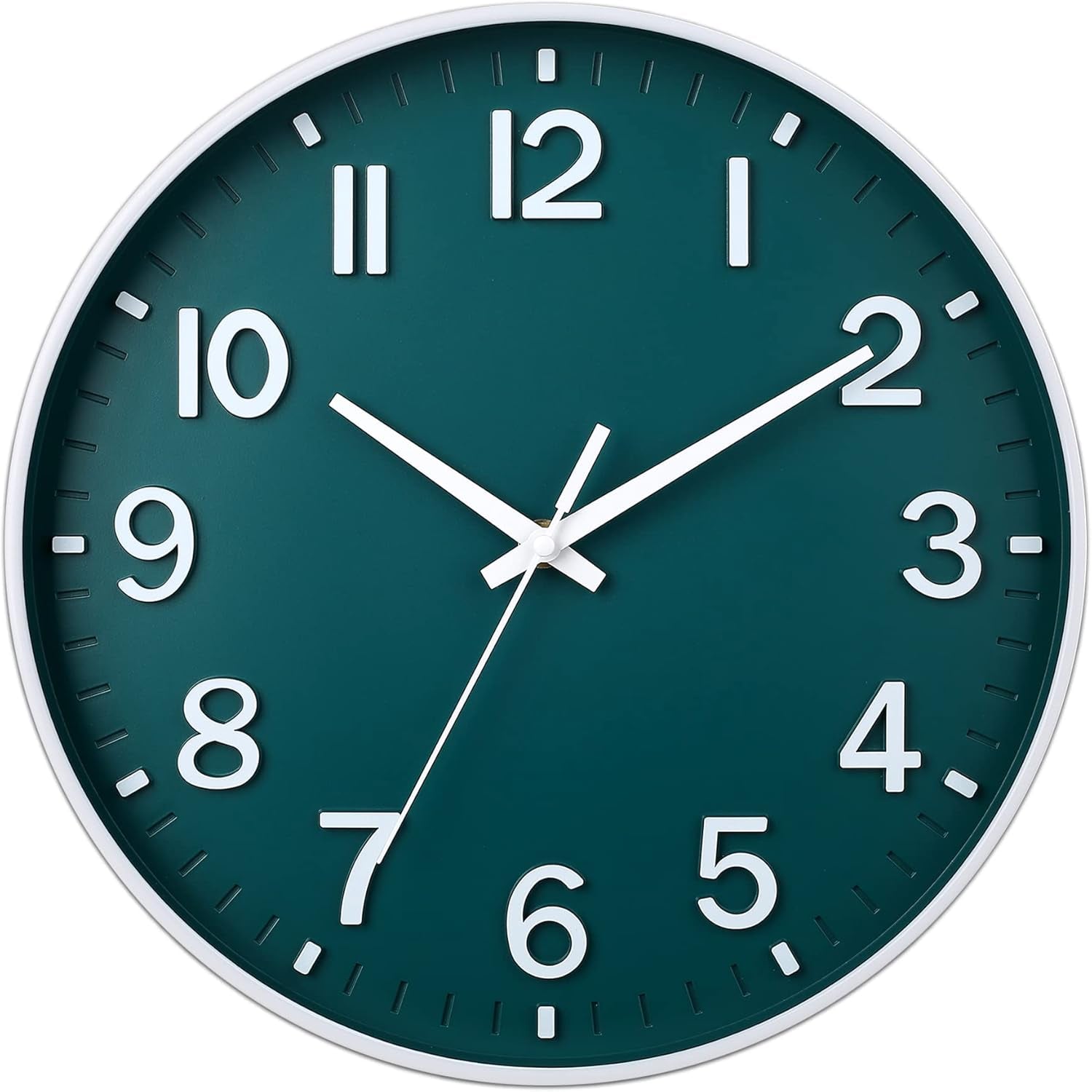 Silent Wall Clock for Living Room, Bedroom & Office – 12" Non-Ticking Battery Clock