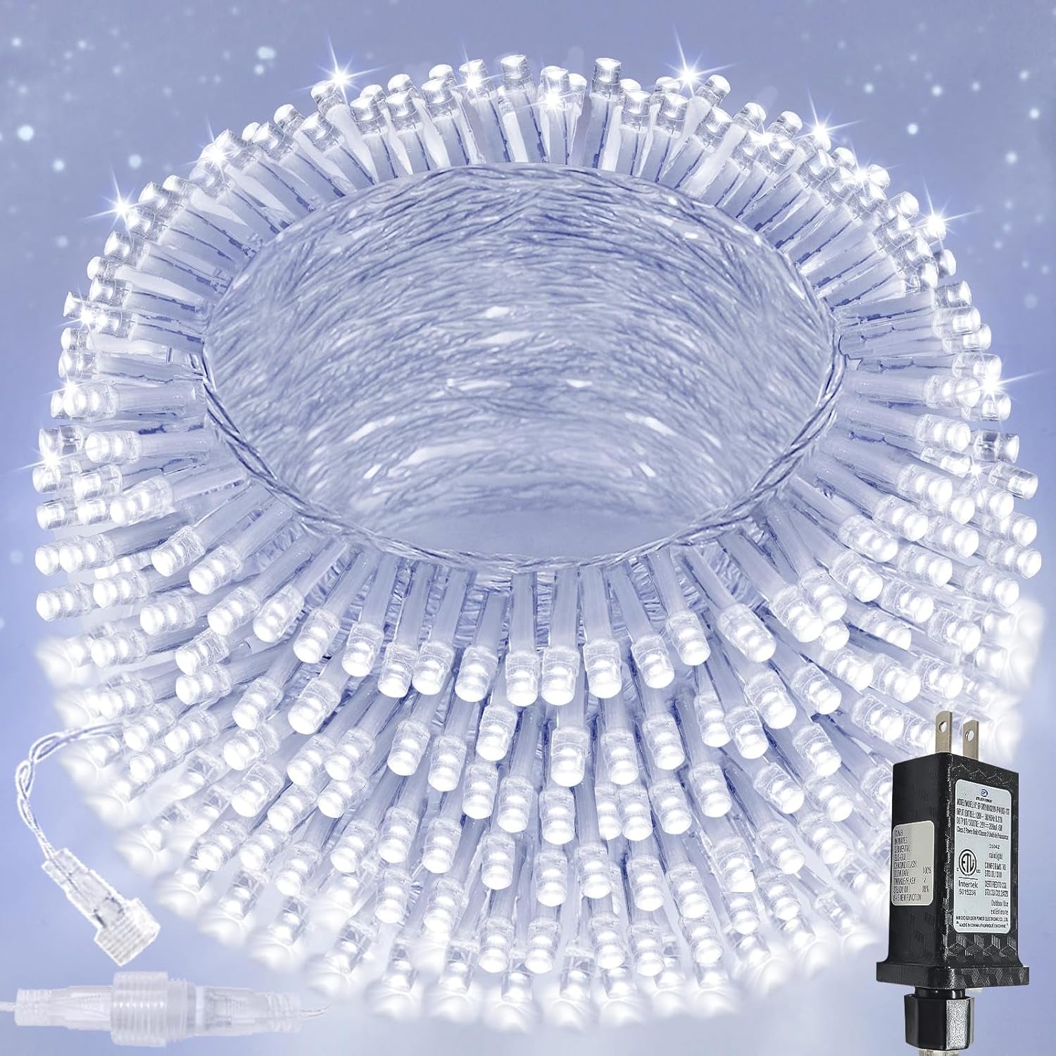 200 LED Warm White Christmas String Lights – 66FT Waterproof with Timer & 13 Modes