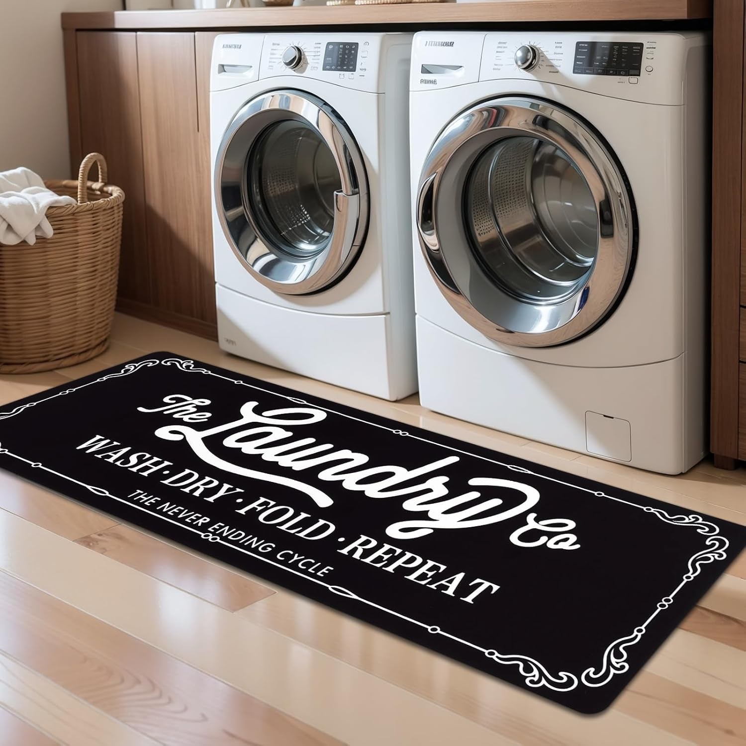 Waterproof Laundry Room Rug Runner 20"x48" – Non-Slip Washable Floor Mat for Kitchen & Bathroom
