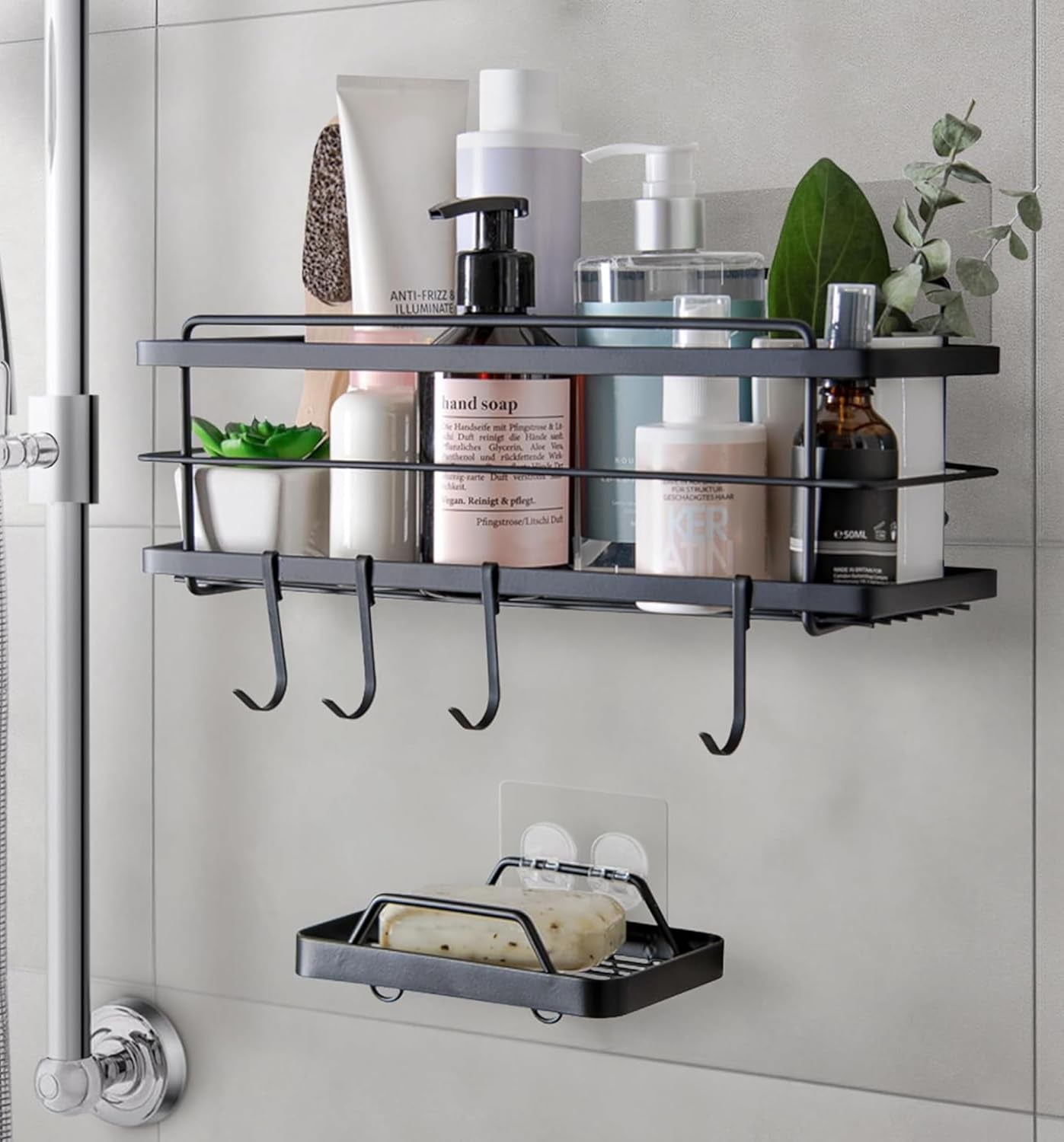 Premium Self-Adhesive Shower Caddy – Matte Black