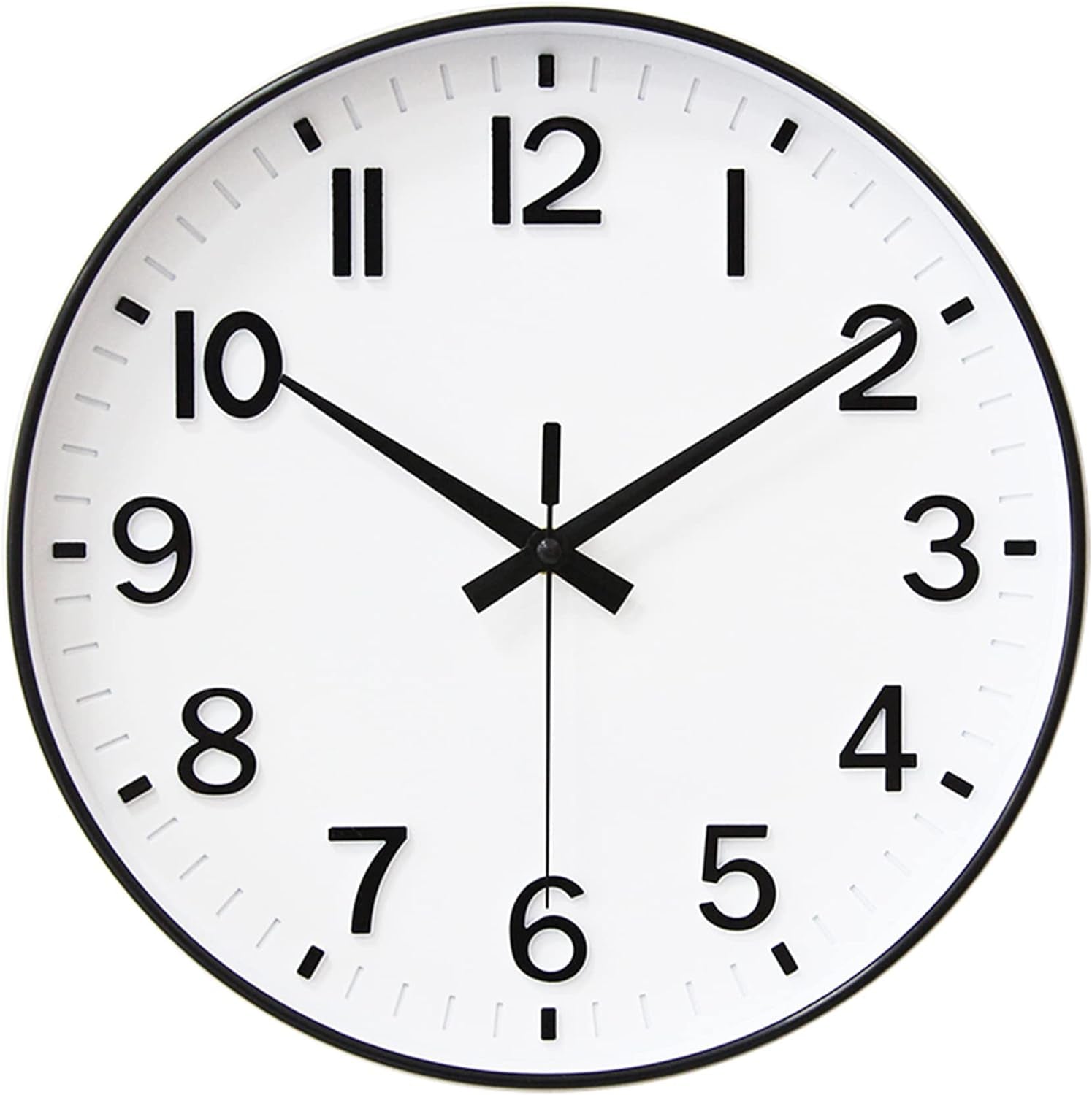 Silent Wall Clock for Living Room, Bedroom & Office – 12" Non-Ticking Battery Clock