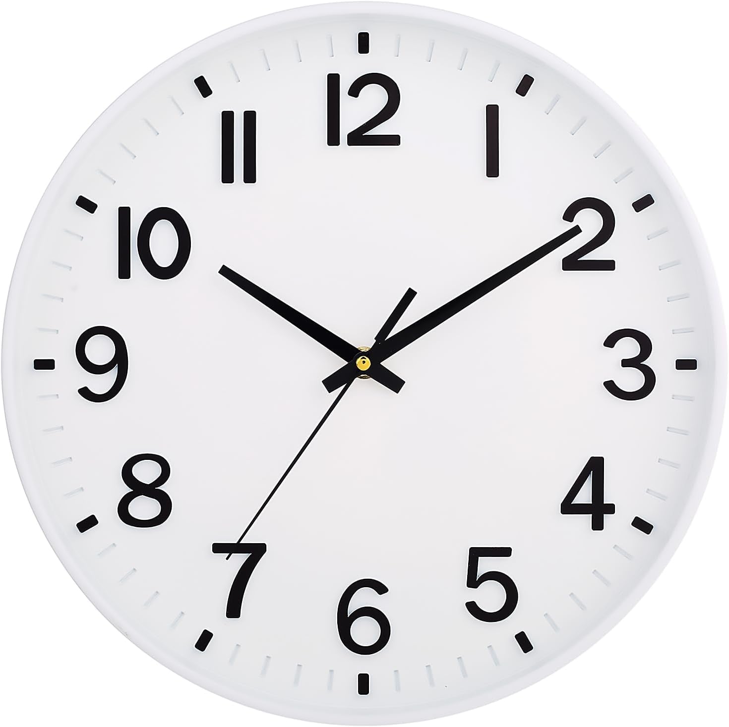 Silent Wall Clock for Living Room, Bedroom & Office – 12" Non-Ticking Battery Clock
