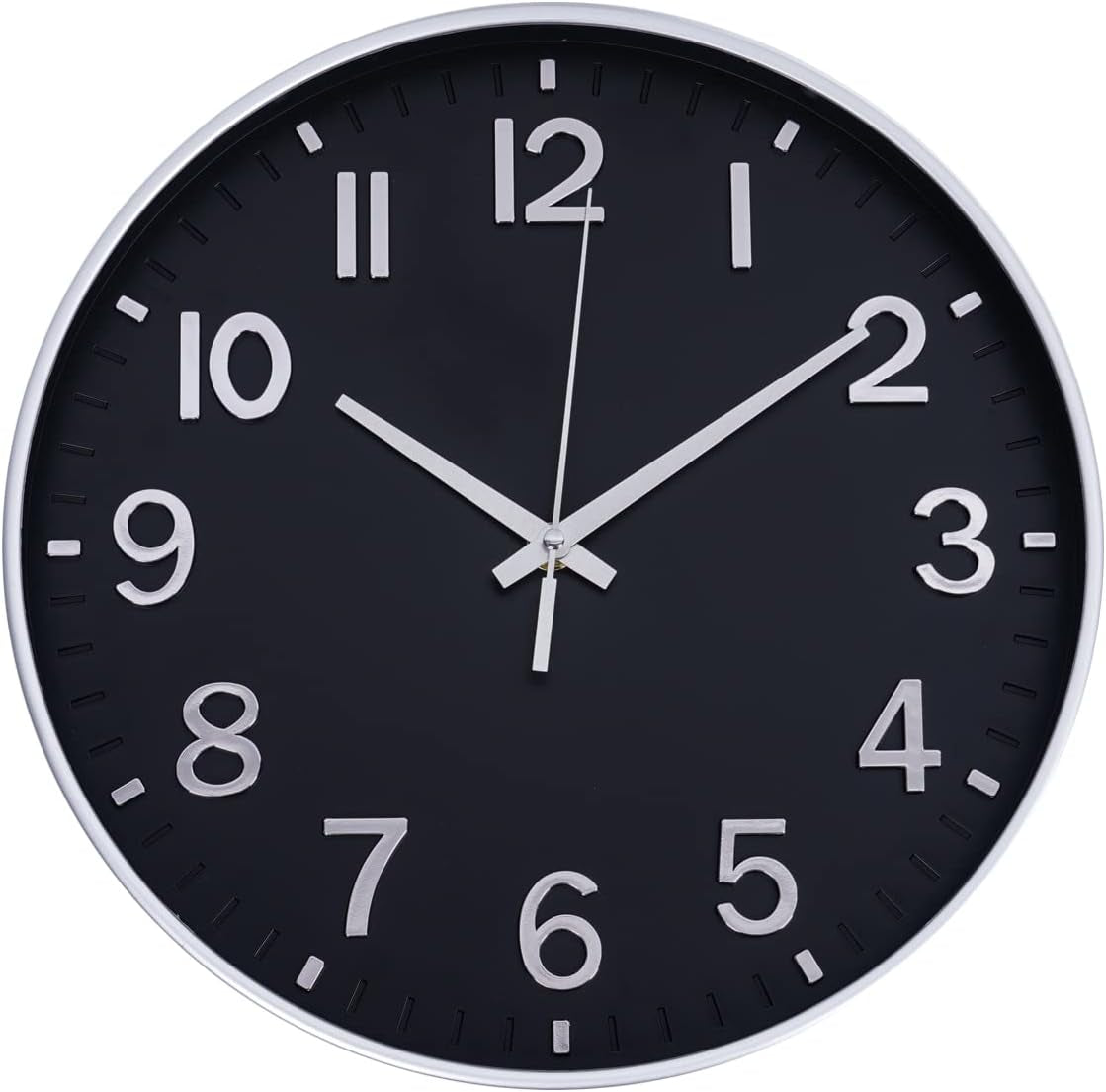Silent Wall Clock for Living Room, Bedroom & Office – 12" Non-Ticking Battery Clock