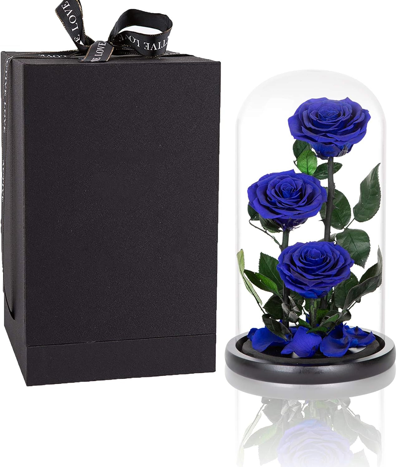 Purple Preserved Rose in Glass Dome Gift