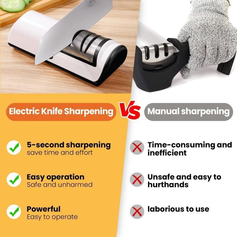 Electric Knife Sharpener, Metal Knife Sharpener, USB Rechargeable, Household Knife Sharpener for Kitchen, Kitchen Gadgets, Home Essentials Kitchen Accessories, Kitchenware, Kitchen Items, Sharpening Tool, Gifts for Mums