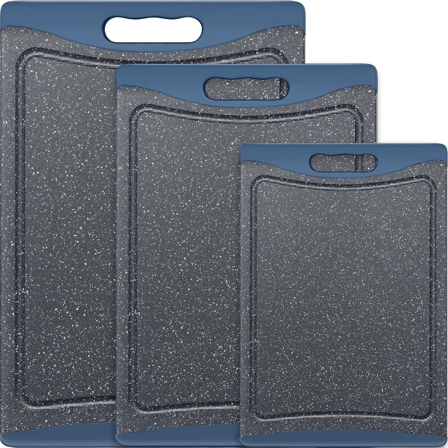Extra Large Plastic Cutting Board Set of 3 – Non-Slip Dishwasher Safe with Juice Grooves