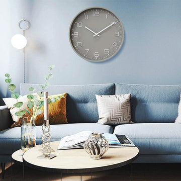 Silent Wall Clock for Living Room, Bedroom & Office – 12" Non-Ticking Battery Clock
