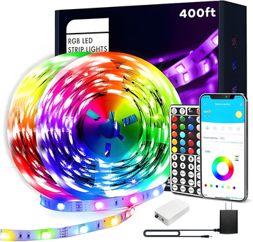 100Ft RGB LED Strip Lights with App & Remote – Music Sync Room Lighting