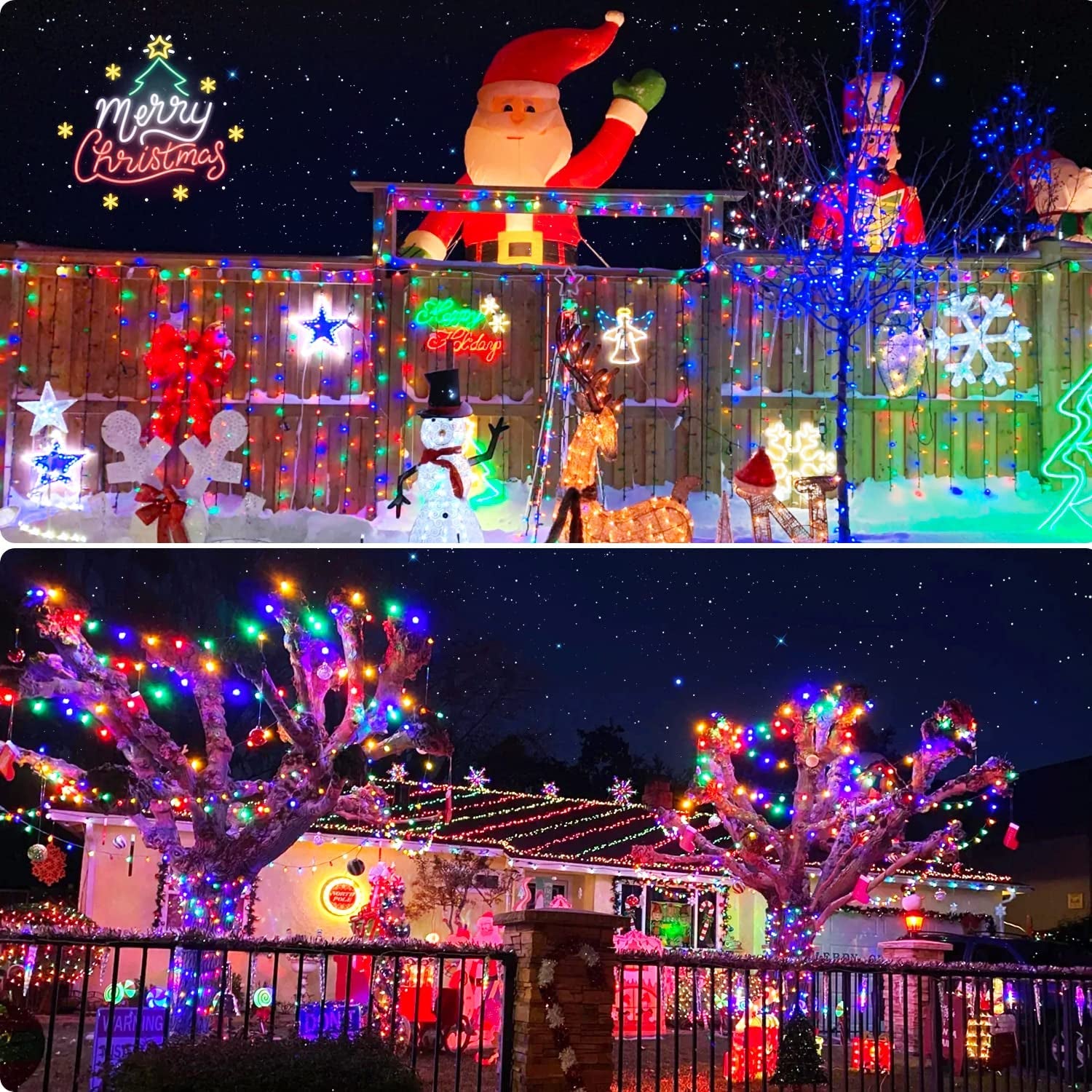 250 LED Christmas Tree Lights 91.5ft – Multicolor 8-Mode Waterproof String Lights