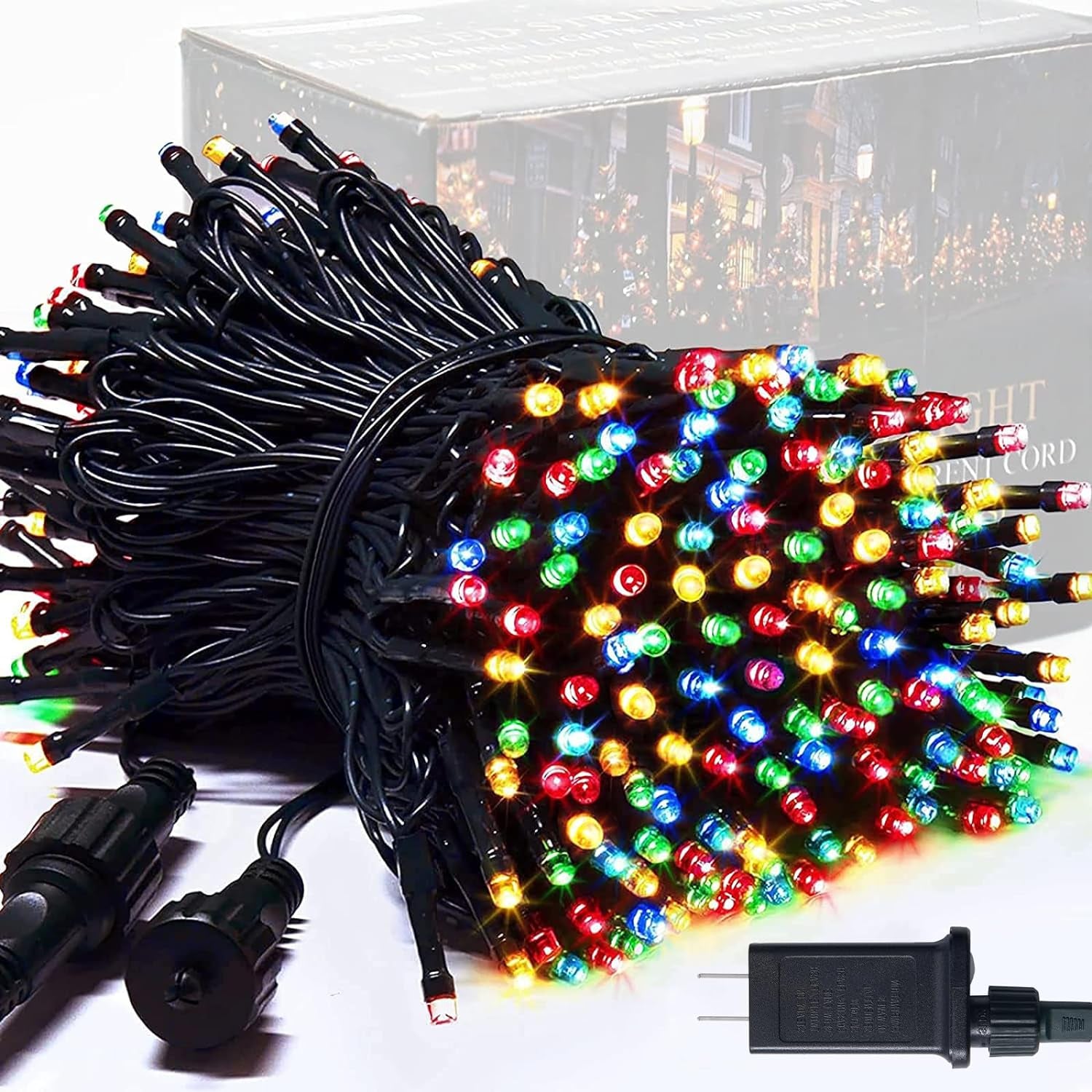 250 LED Christmas Tree Lights 91.5ft – Multicolor 8-Mode Waterproof String Lights