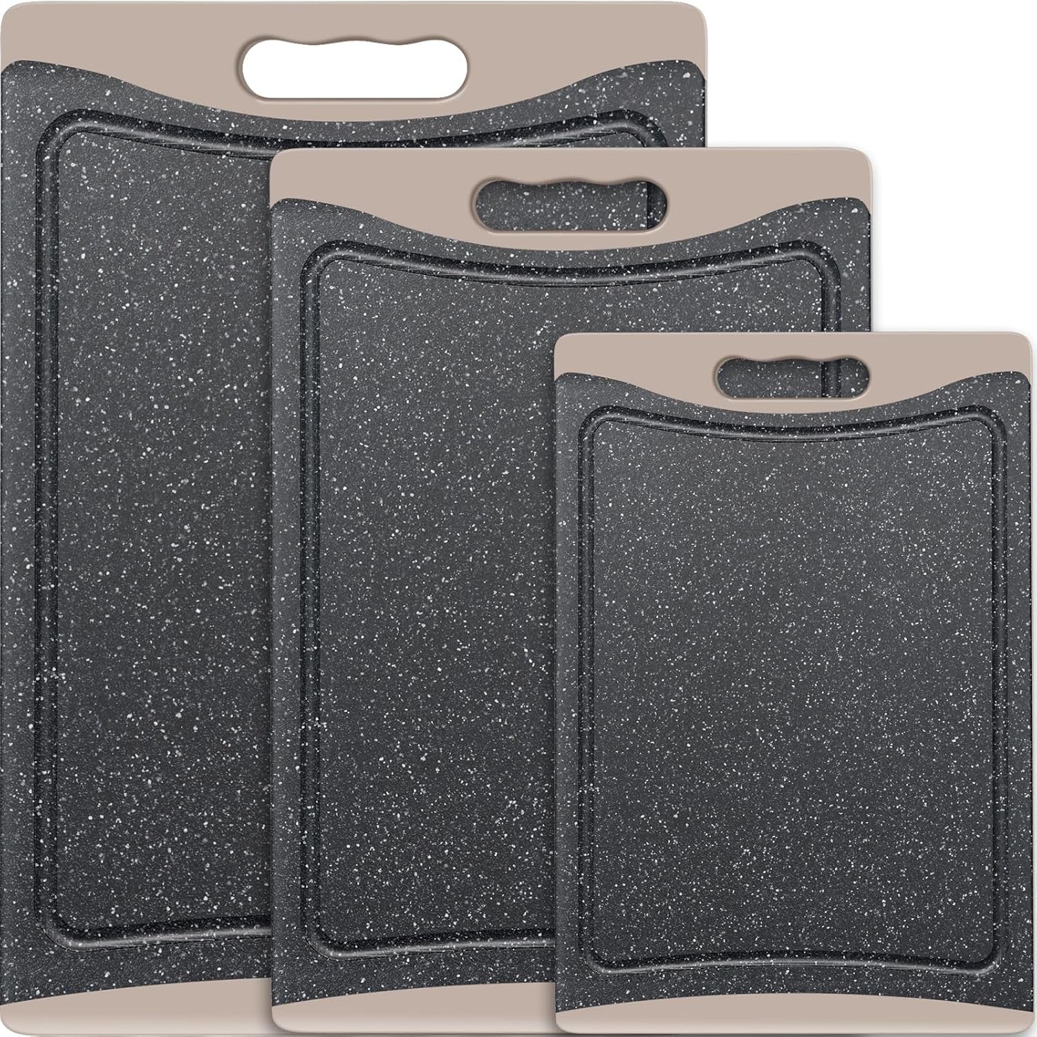 Extra Large Plastic Cutting Board Set of 3 – Non-Slip Dishwasher Safe with Juice Grooves