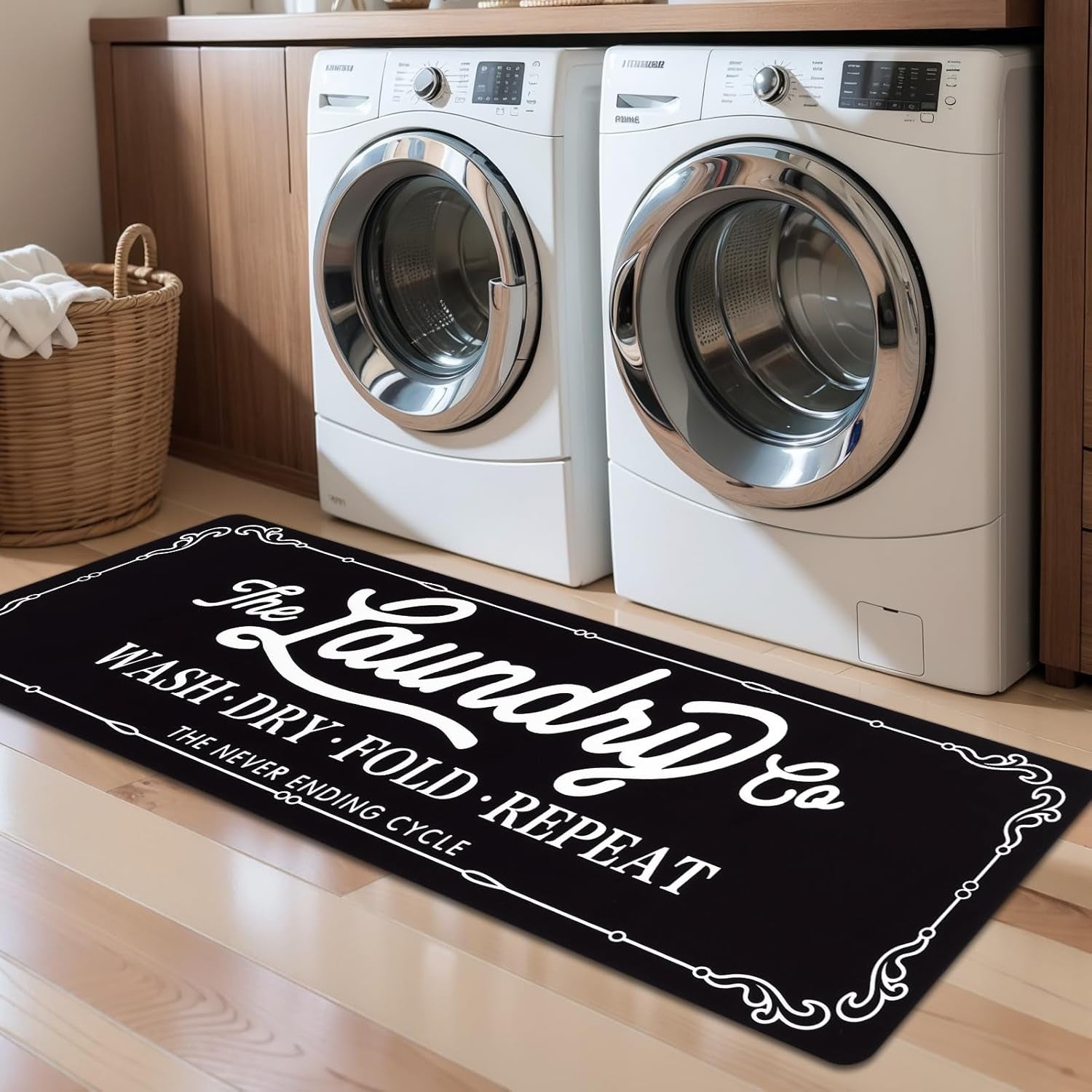 Waterproof Laundry Room Rug Runner 20"x48" – Non-Slip Washable Floor Mat for Kitchen & Bathroom