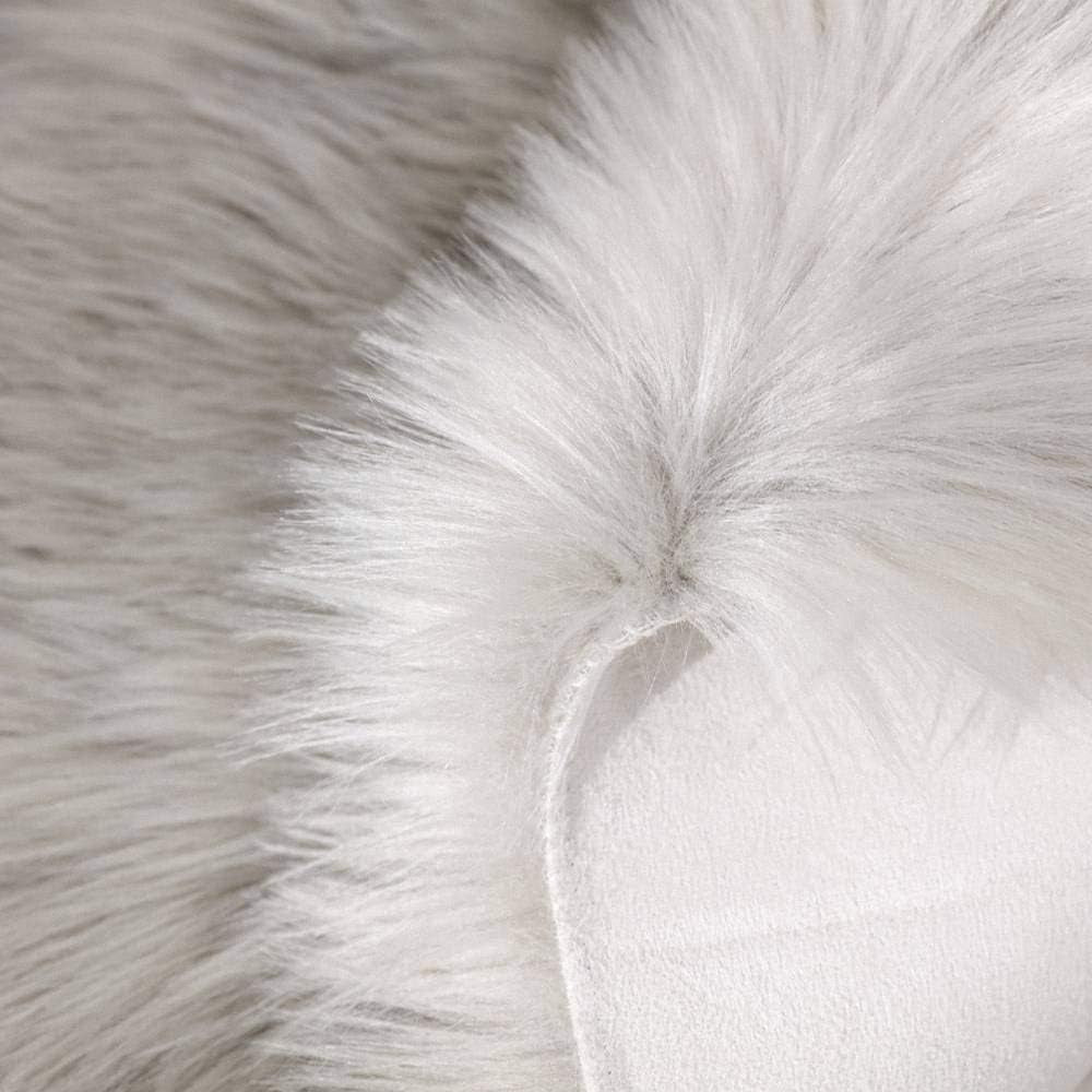 Grey Fluffy Faux Sheepskin Rug 2x3ft – Soft Shaggy Floor Mat for Bedroom