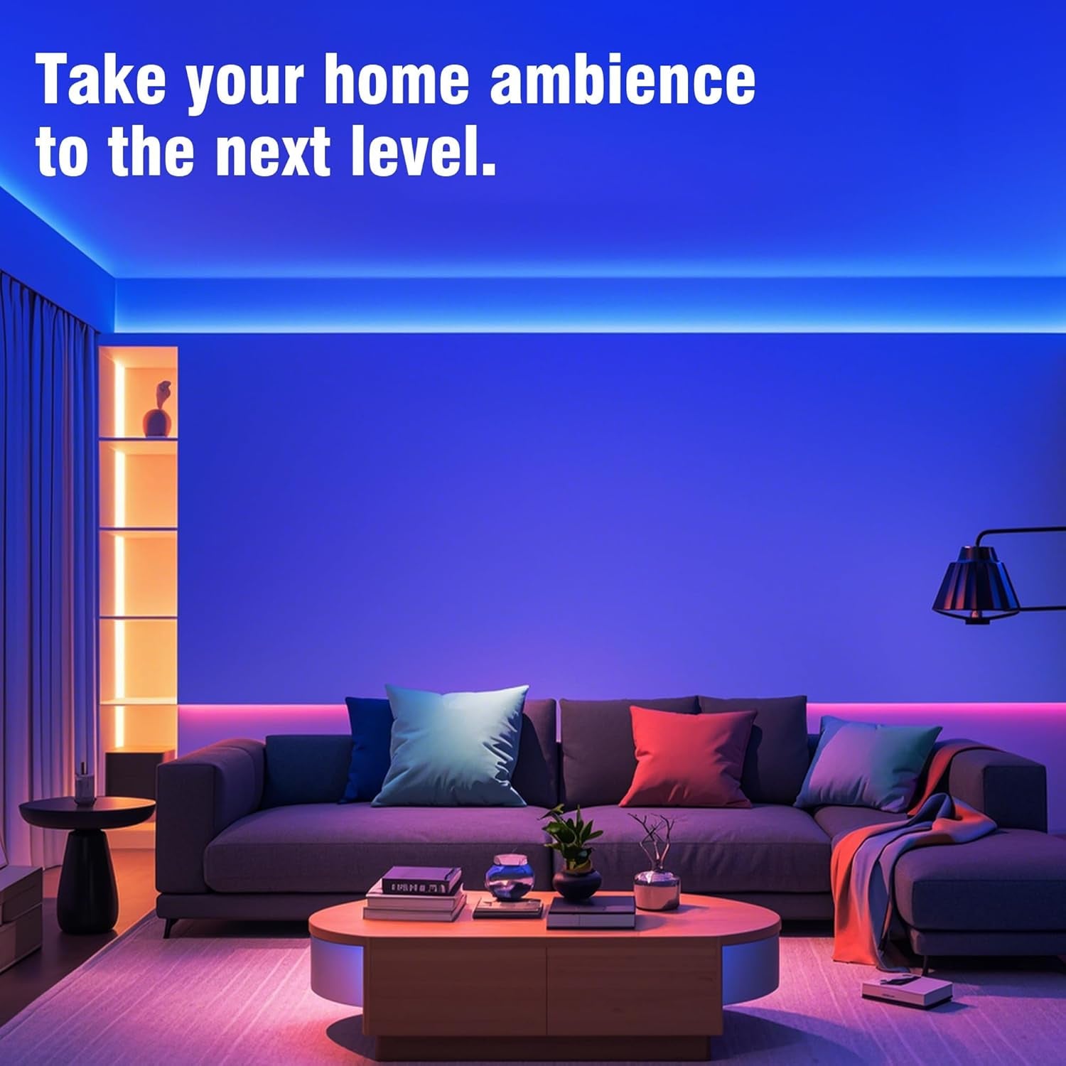 100Ft RGB LED Strip Lights with App & Remote – Music Sync Room Lighting