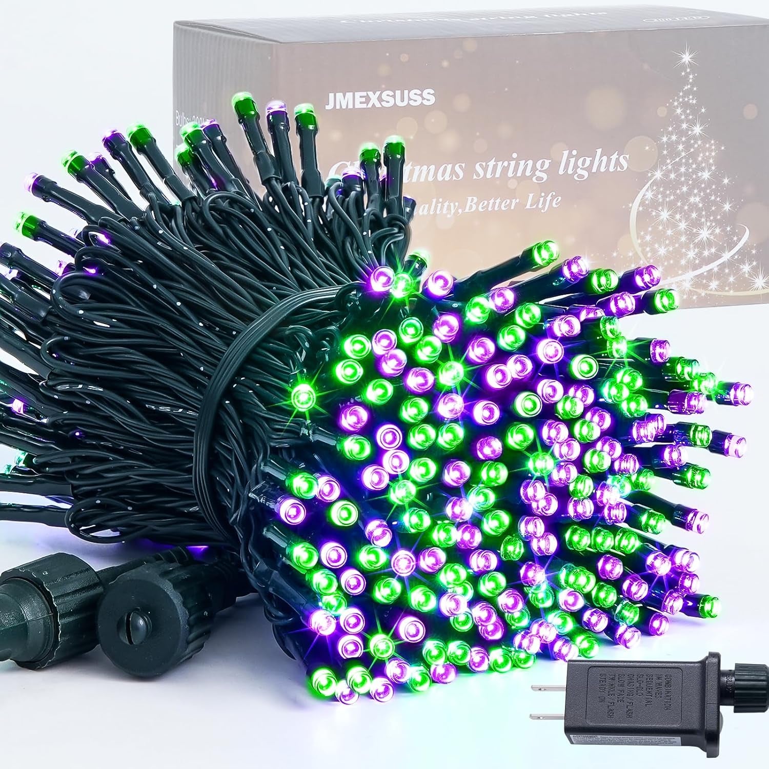 250 LED Christmas Tree Lights 91.5ft – Multicolor 8-Mode Waterproof String Lights