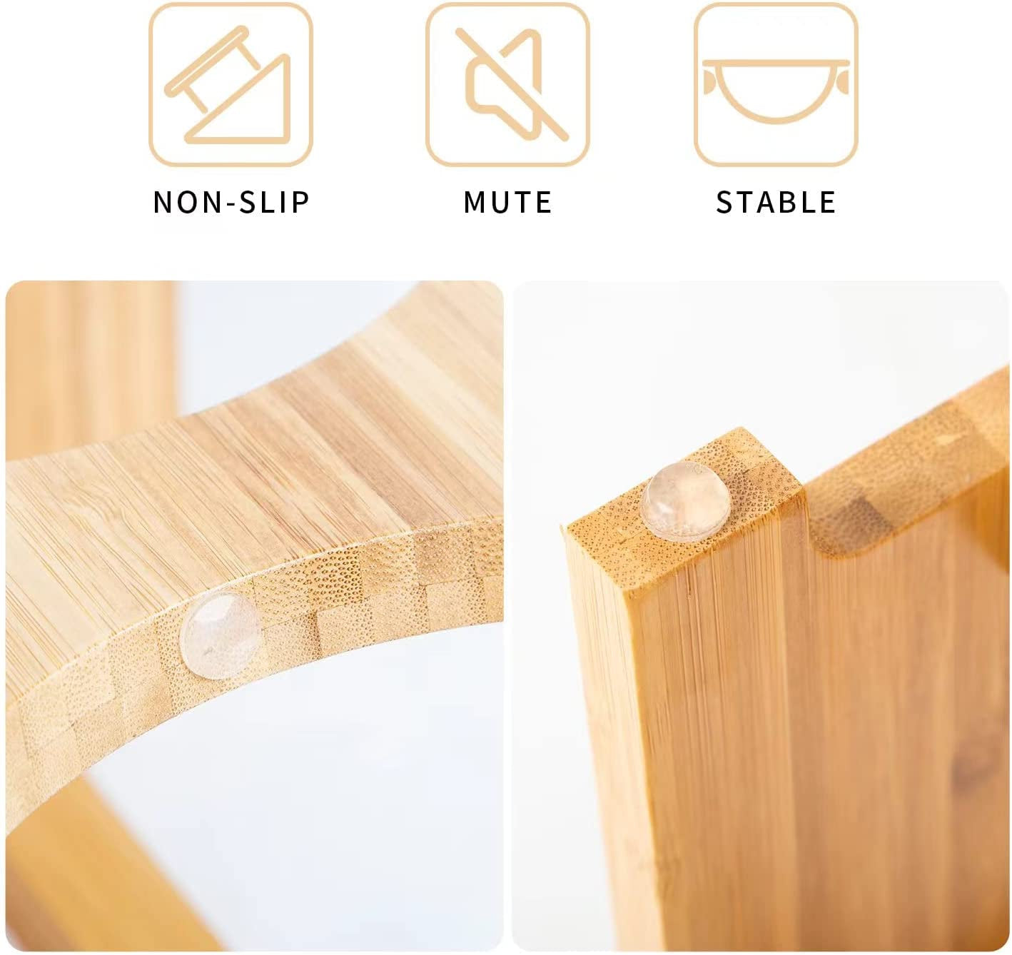 Bamboo Raised Pet Bowls with Stand – Elevated Cat & Small Dog Feeder Set