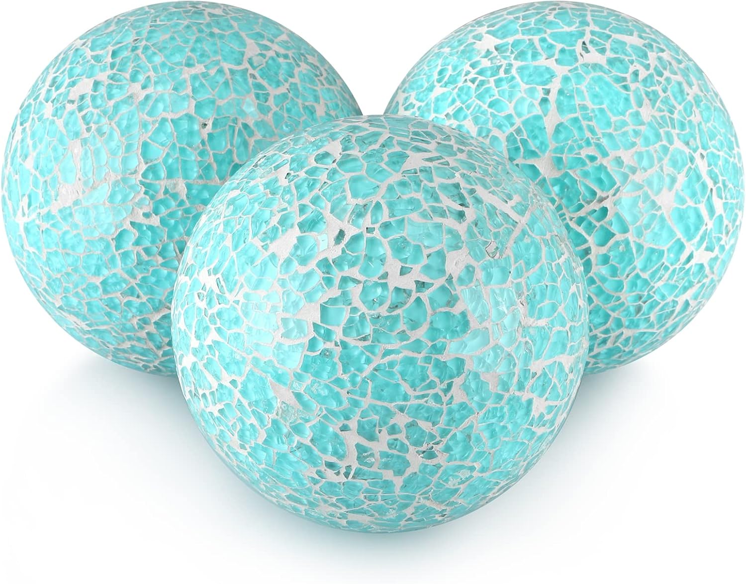 Gold Mosaic Decorative Orbs Set of 3 – 4" Centerpiece Balls