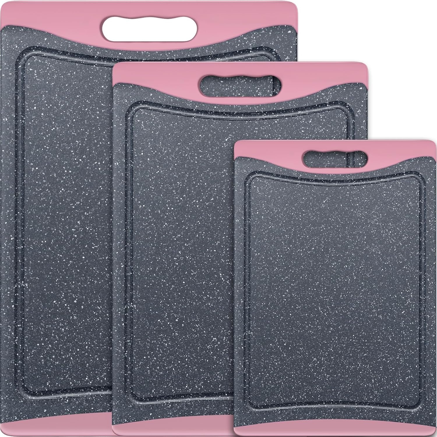 Extra Large Plastic Cutting Board Set of 3 – Non-Slip Dishwasher Safe with Juice Grooves