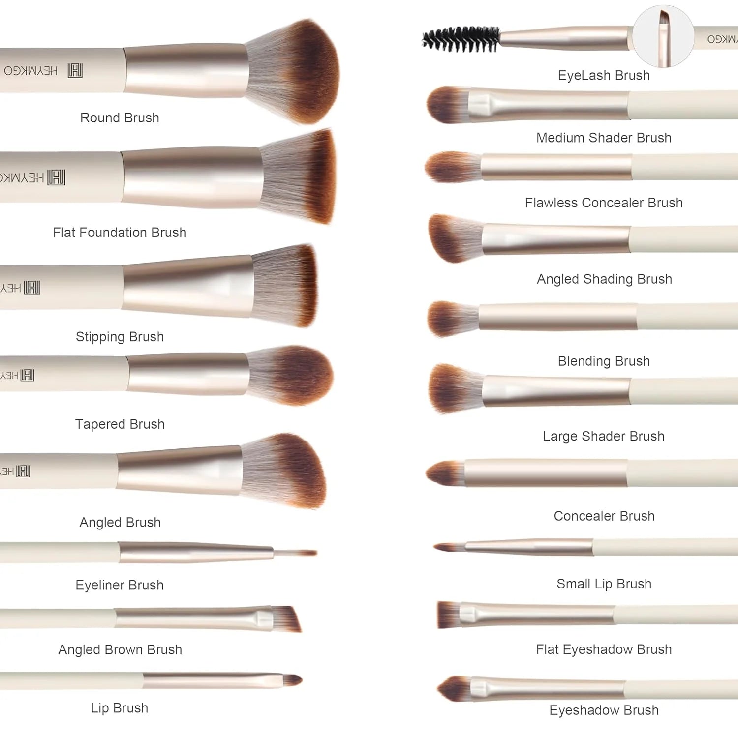 18Pcs Professional Apricot Makeup Brush Set with Travel Case – Soft Synthetic Brushes for Face & Eyes