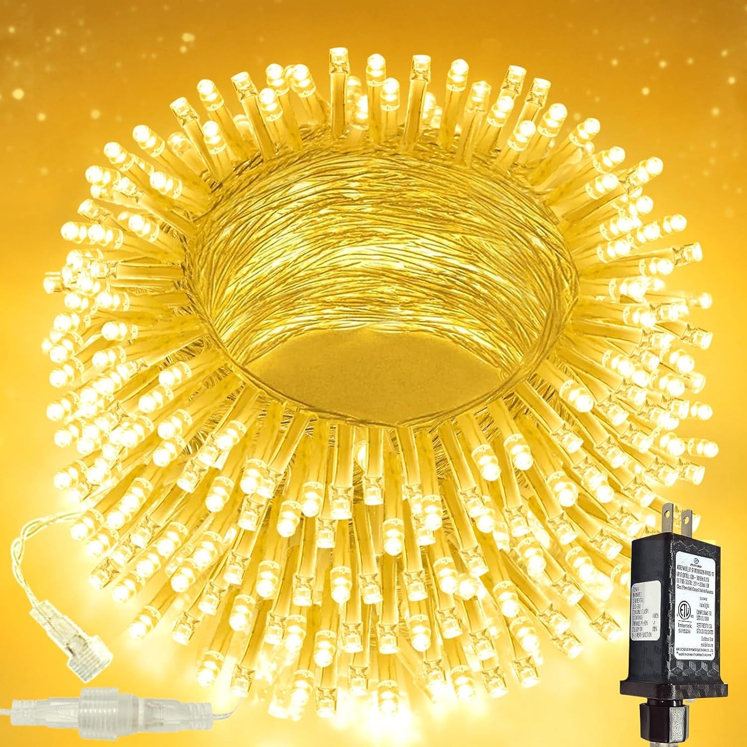 200 LED Warm White Christmas String Lights – 66FT Waterproof with Timer & 13 Modes