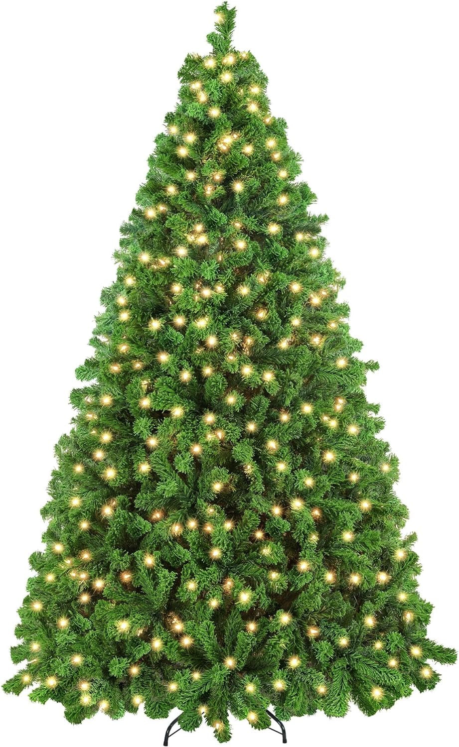 4.5Ft Snow Flocked Pre-Lit Christmas Tree with 150 Warm White Lights & Foldable Metal Stand