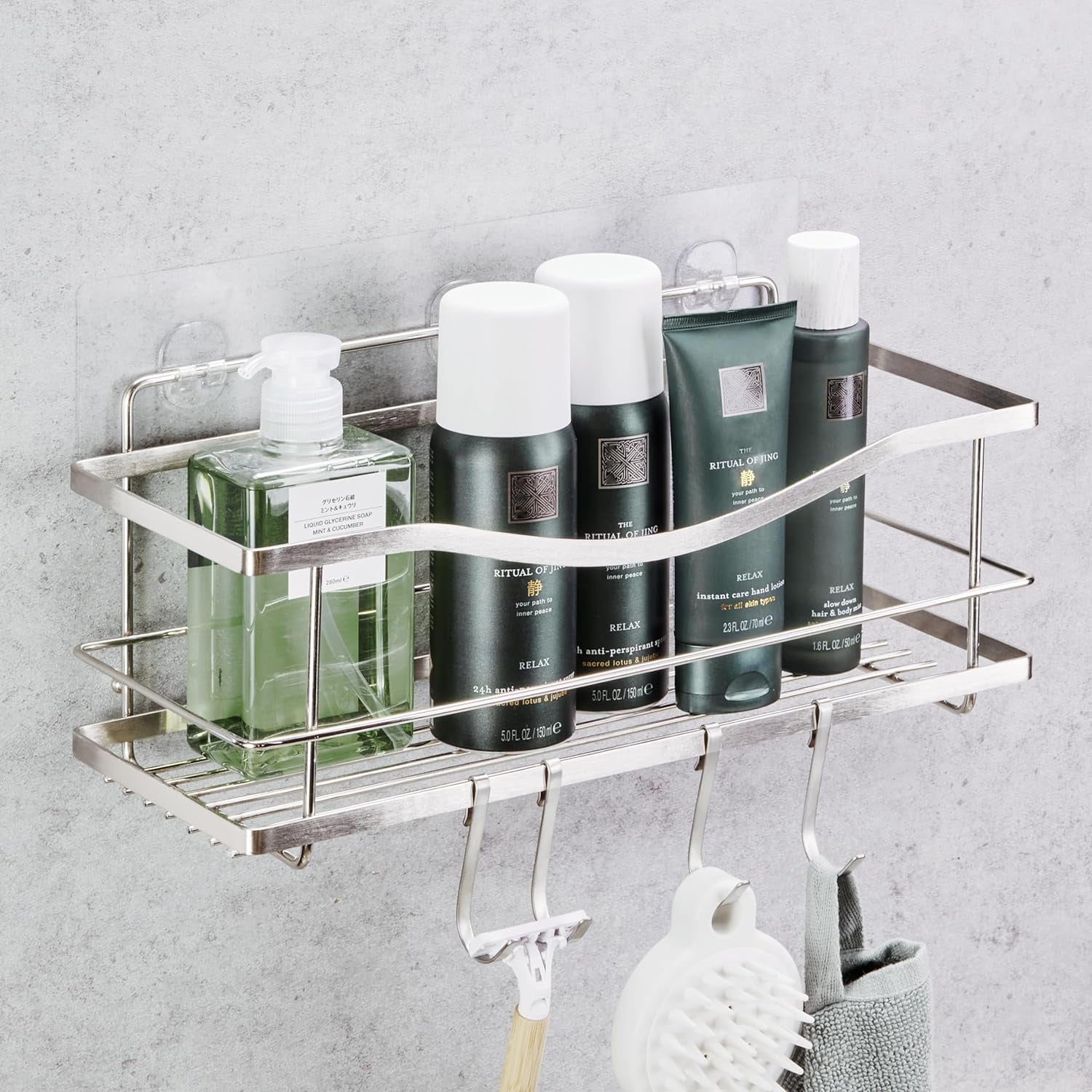 Premium Self-Adhesive Shower Caddy – Matte Black