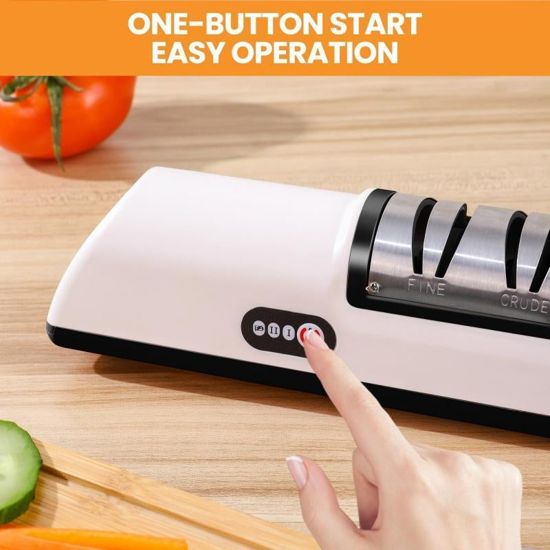 Electric Knife Sharpener, Metal Knife Sharpener, USB Rechargeable, Household Knife Sharpener for Kitchen, Kitchen Gadgets, Home Essentials Kitchen Accessories, Kitchenware, Kitchen Items, Sharpening Tool, Gifts for Mums