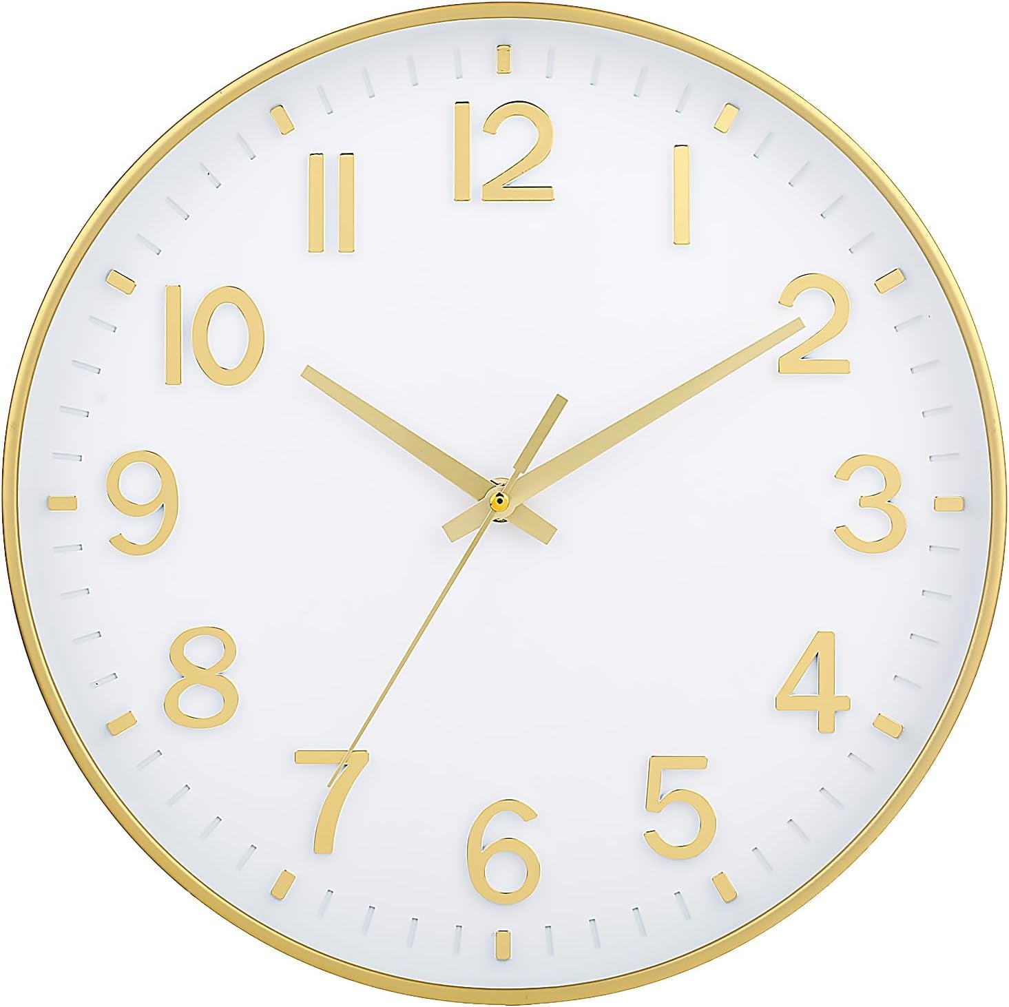 Silent Wall Clock for Living Room, Bedroom & Office – 12" Non-Ticking Battery Clock