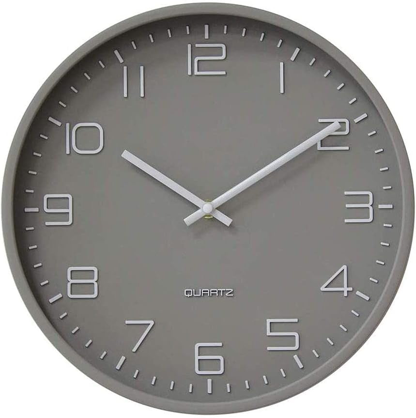 Silent Wall Clock for Living Room, Bedroom & Office – 12" Non-Ticking Battery Clock
