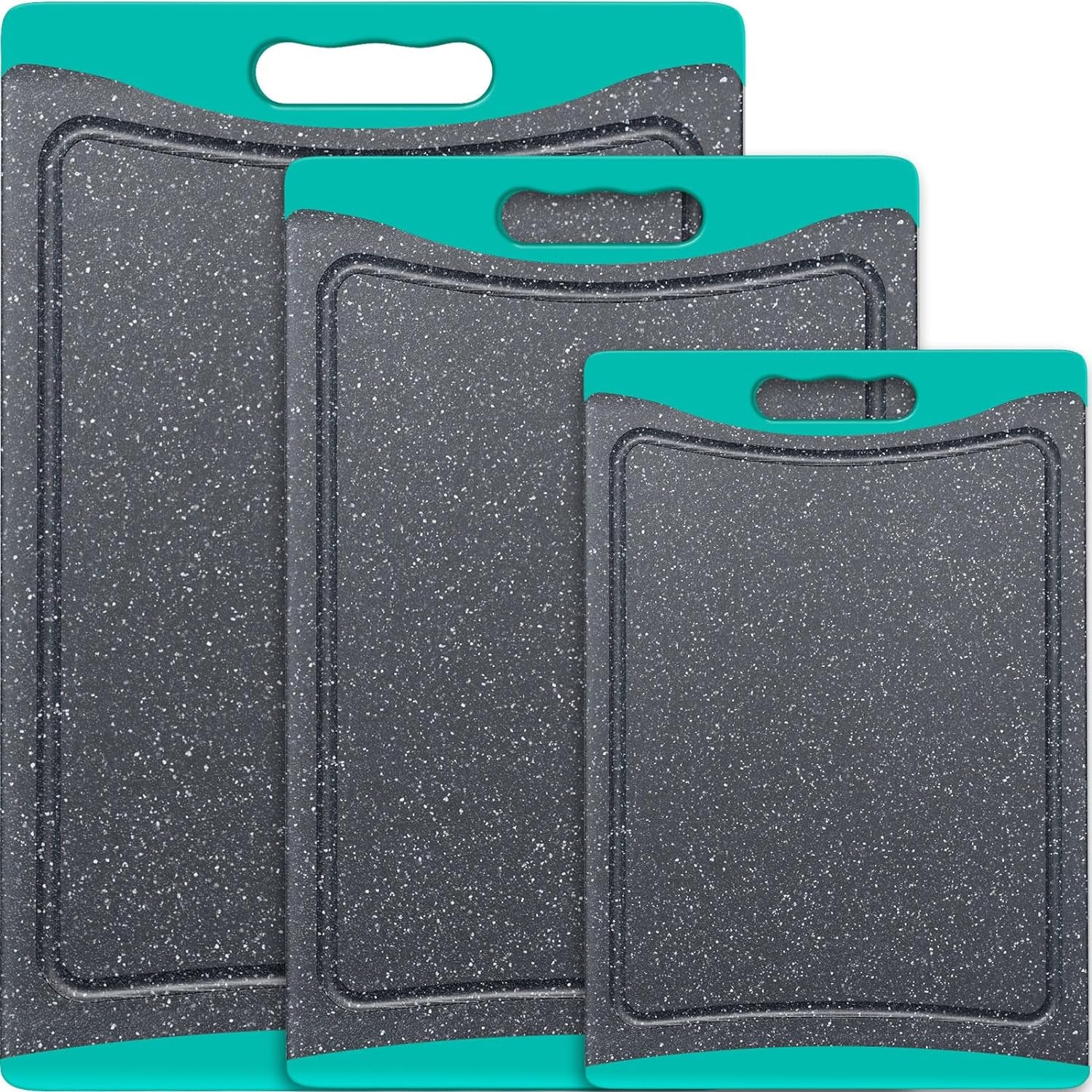 Extra Large Plastic Cutting Board Set of 3 – Non-Slip Dishwasher Safe with Juice Grooves