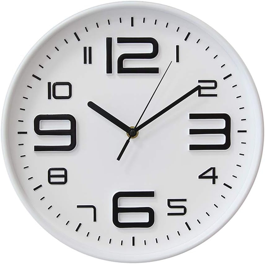 Silent Wall Clock for Living Room, Bedroom & Office – 12" Non-Ticking Battery Clock