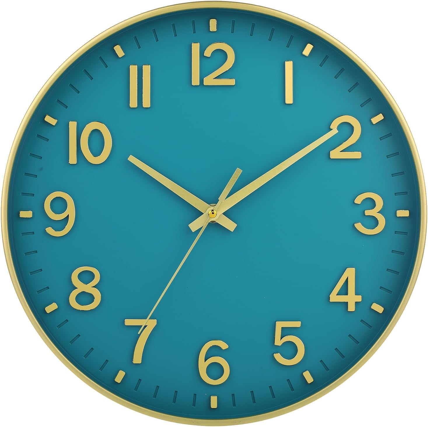 Silent Wall Clock for Living Room, Bedroom & Office – 12" Non-Ticking Battery Clock