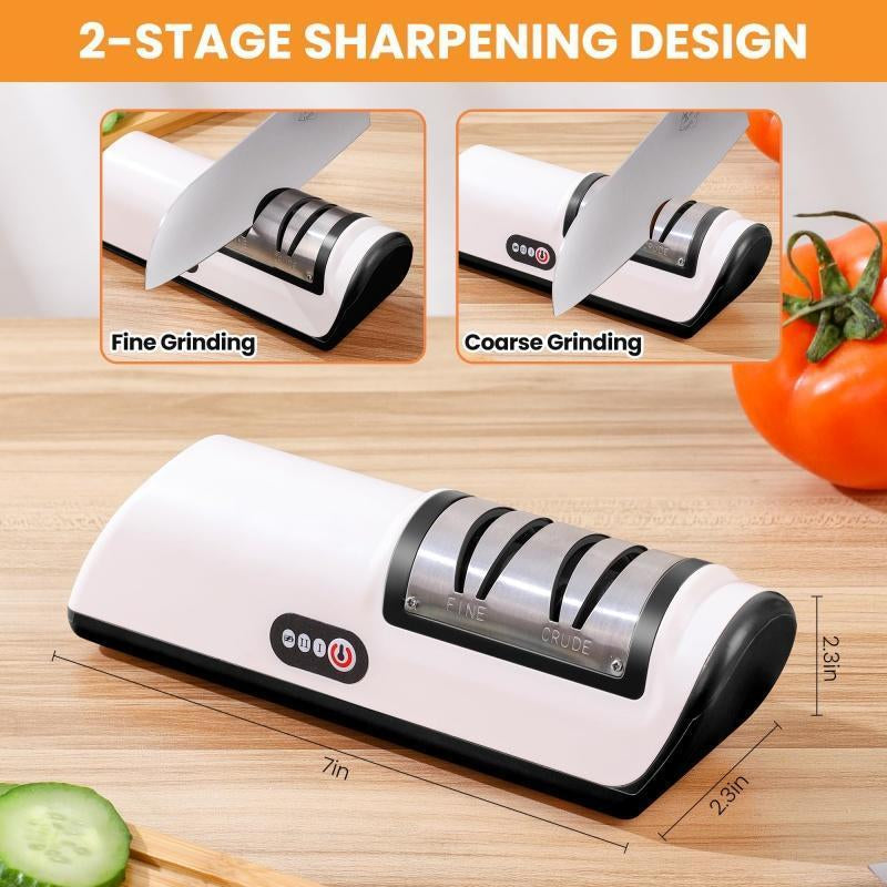 Electric Knife Sharpener, Metal Knife Sharpener, USB Rechargeable, Household Knife Sharpener for Kitchen, Kitchen Gadgets, Home Essentials Kitchen Accessories, Kitchenware, Kitchen Items, Sharpening Tool, Gifts for Mums