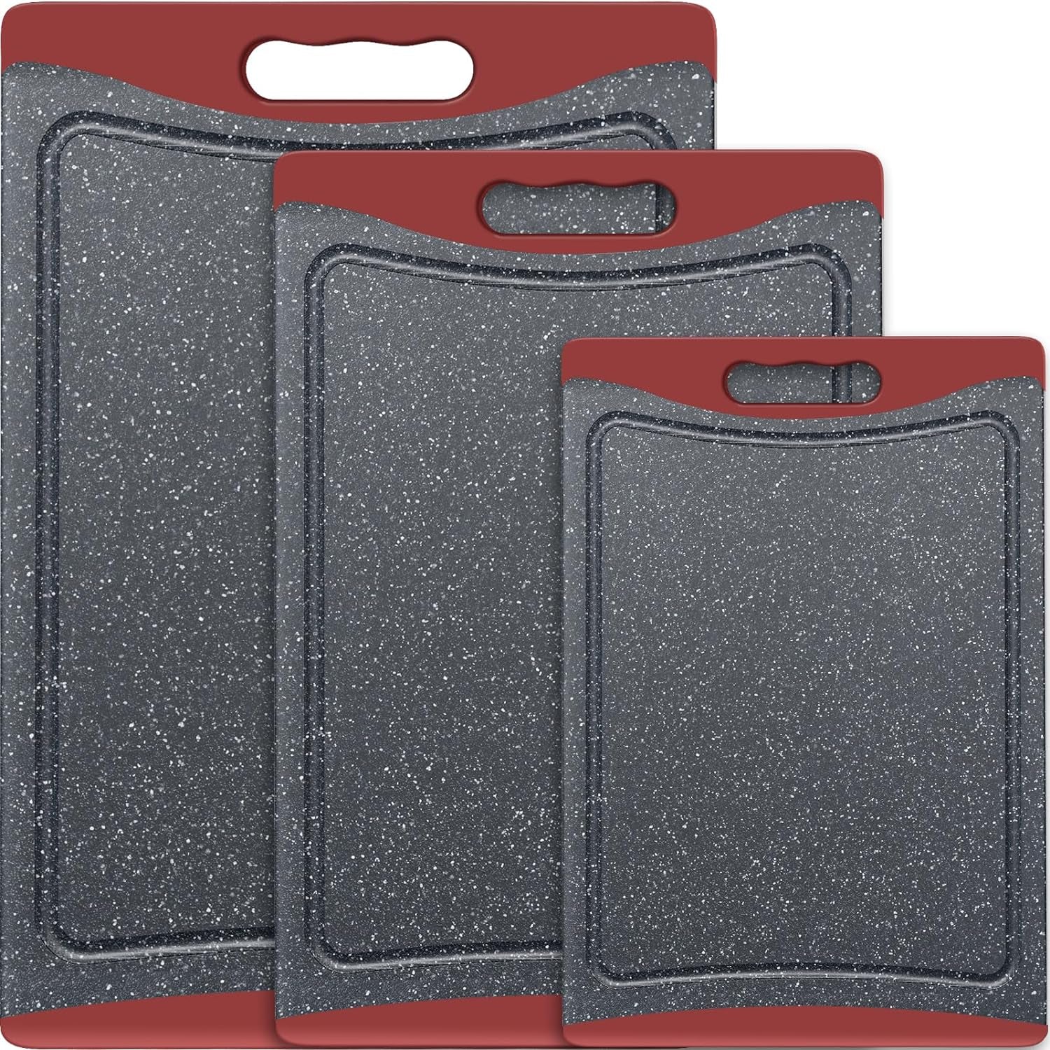 Extra Large Plastic Cutting Board Set of 3 – Non-Slip Dishwasher Safe with Juice Grooves