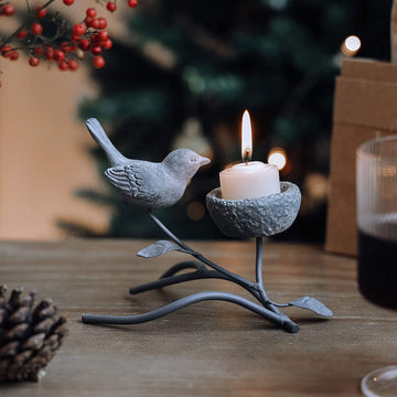 Vintage Bird & Nest Votive Candle Holder