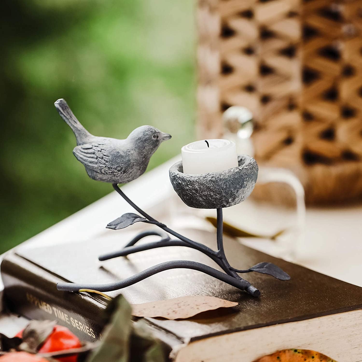 Vintage Bird & Nest Votive Candle Holder