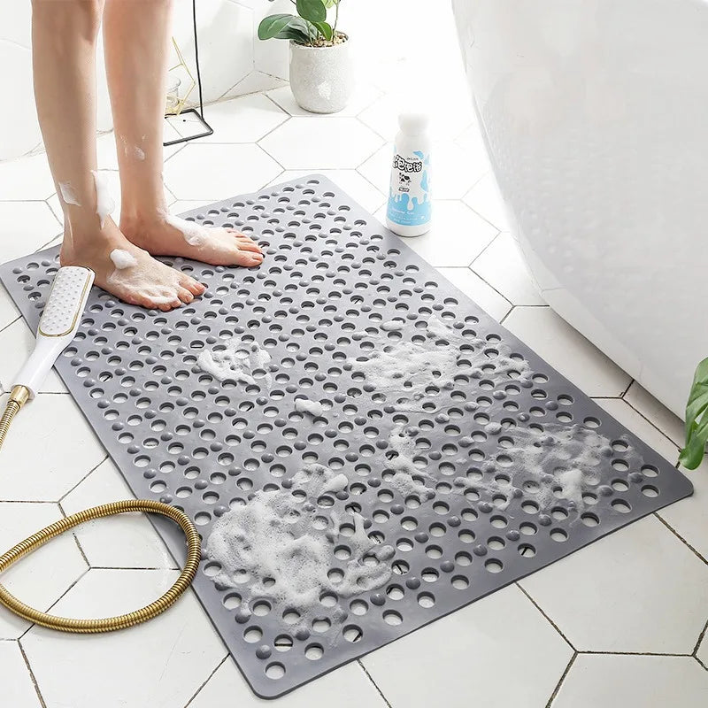 Non-Slip Bathroom Mat – Quick-Drain Shower Mat with Massage & Suction Cups
