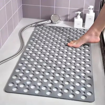 Non-Slip Bathroom Mat – Quick-Drain Shower Mat with Massage & Suction Cups