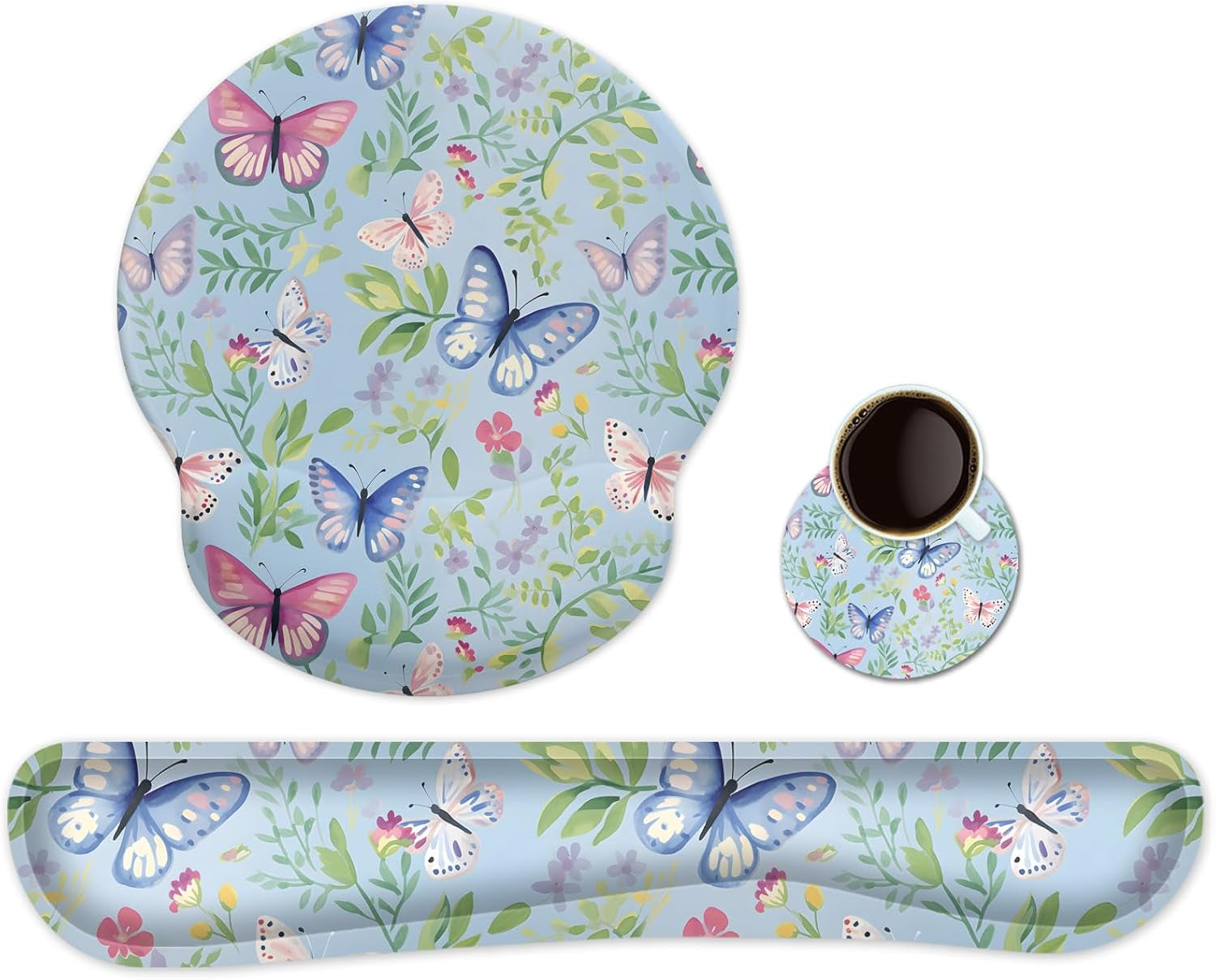 Ergonomic Keyboard & Mouse Wrist Rest Set – Memory Foam Pain Relief Pad