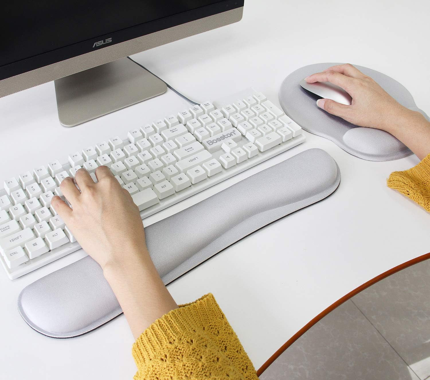 Ergonomic Keyboard & Mouse Wrist Rest Set – Memory Foam Pain Relief Pad