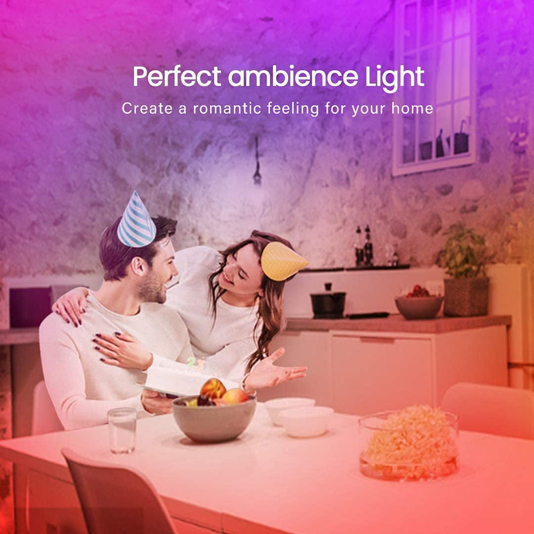 50Ft Bluetooth LED Strip Lights with Music Sync – Color Changing Light Strip with App & Remote