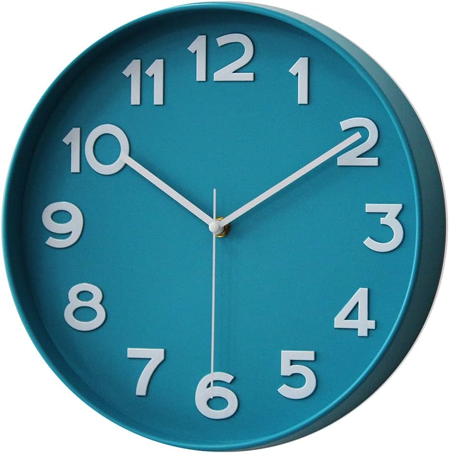 Silent Wall Clock for Living Room, Bedroom & Office – 12" Non-Ticking Battery Clock