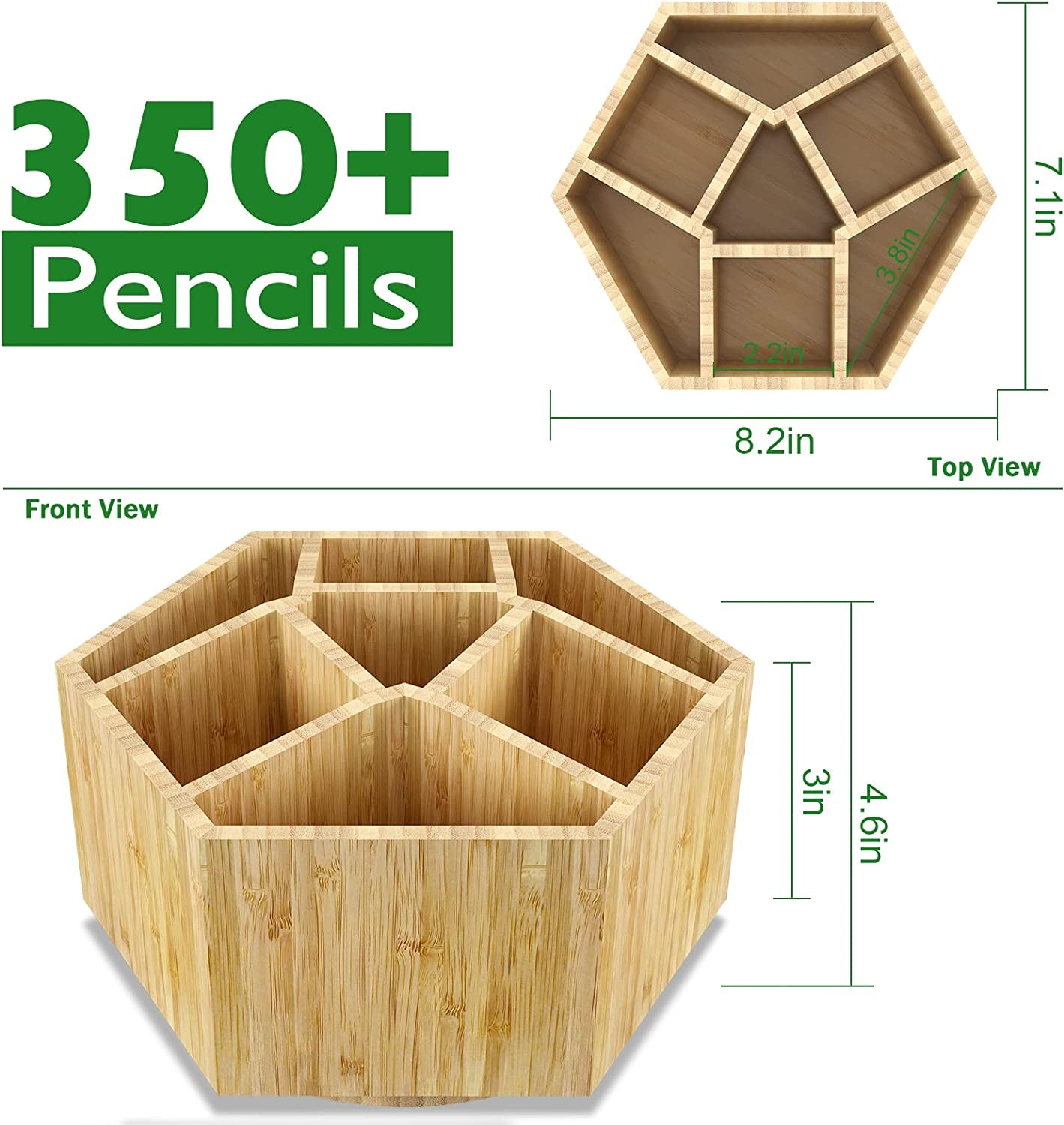 Bamboo Rotating Art Supply Organizer