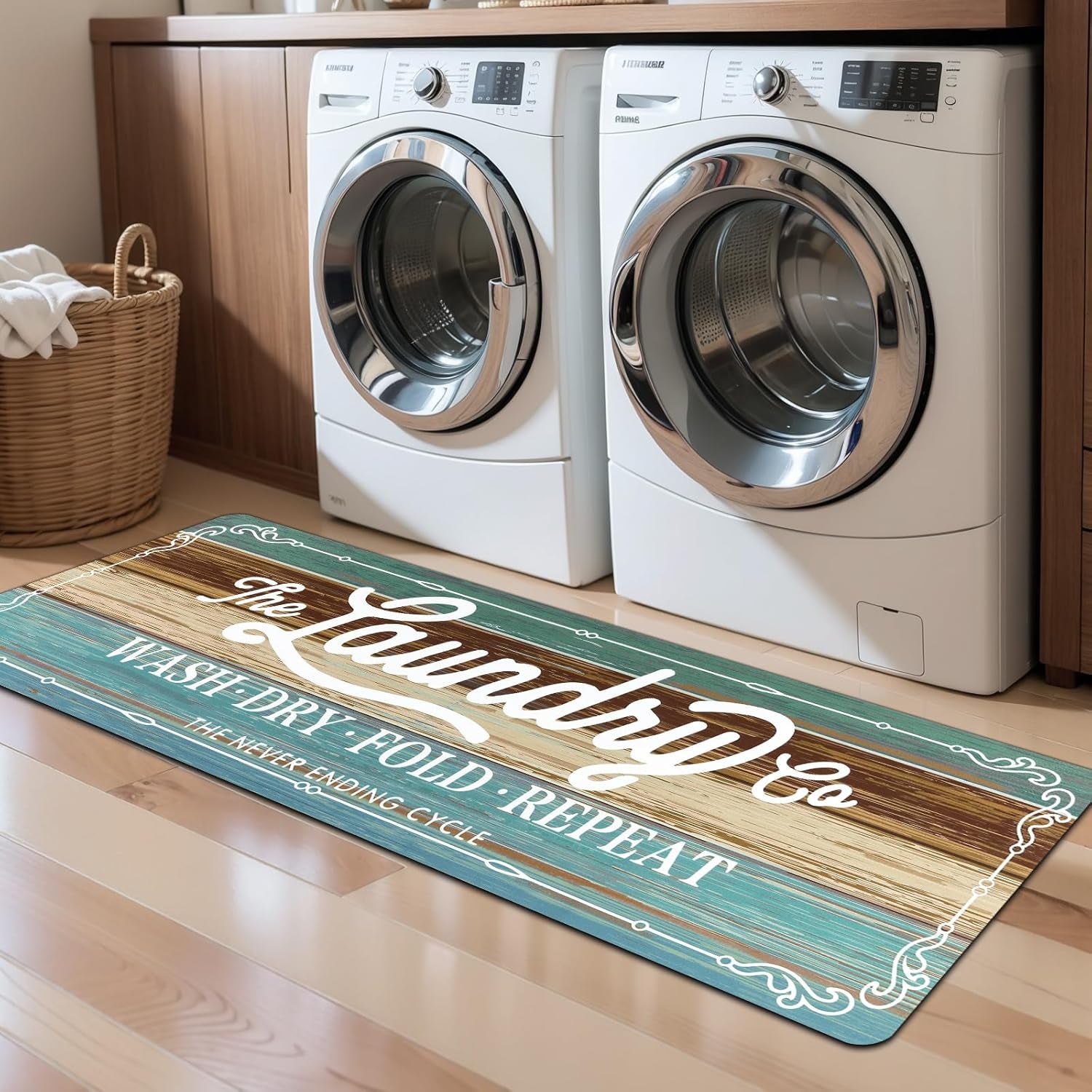 Waterproof Laundry Room Rug Runner 20"x48" – Non-Slip Washable Floor Mat for Kitchen & Bathroom