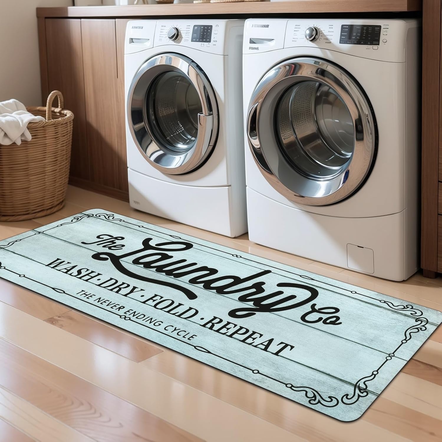 Waterproof Laundry Room Rug Runner 20"x48" – Non-Slip Washable Floor Mat for Kitchen & Bathroom