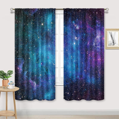 Kids Galaxy Outer Space Curtains 42x63 Inch – 2 Panels