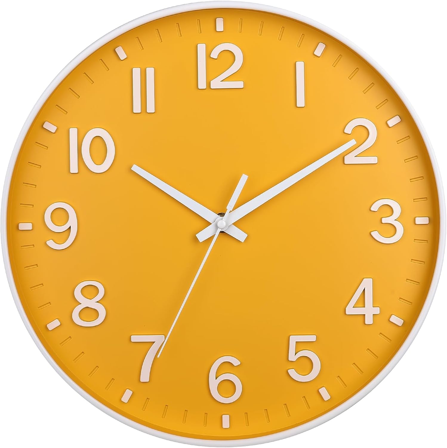 Silent Wall Clock for Living Room, Bedroom & Office – 12" Non-Ticking Battery Clock