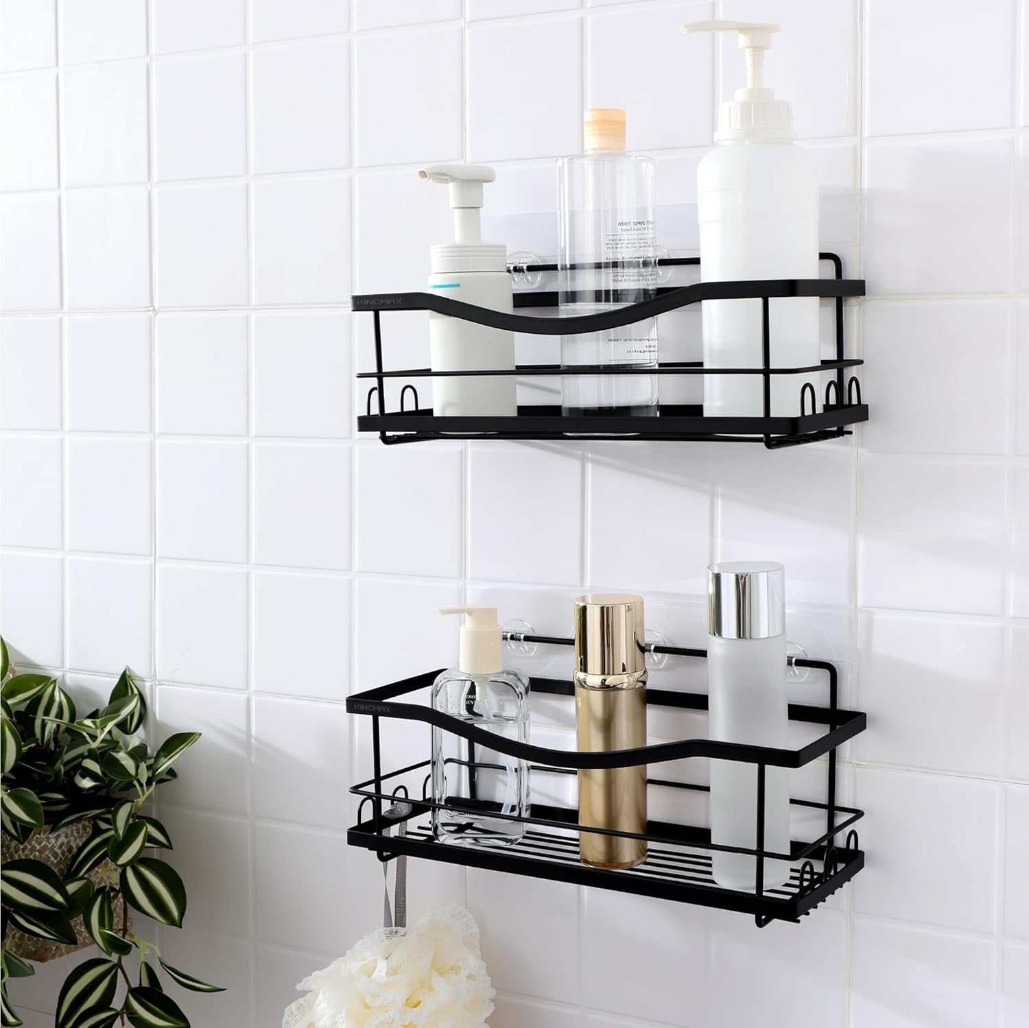 Premium Self-Adhesive Shower Caddy – Matte Black