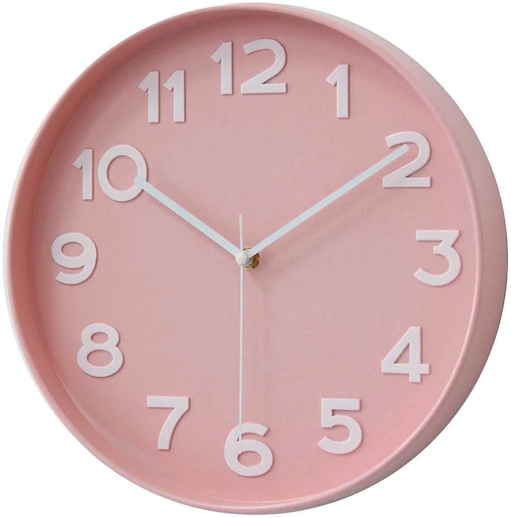 Silent Wall Clock for Living Room, Bedroom & Office – 12" Non-Ticking Battery Clock